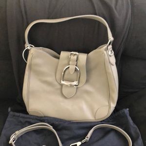 brand New Ralph Lauren Grey Leather purse
